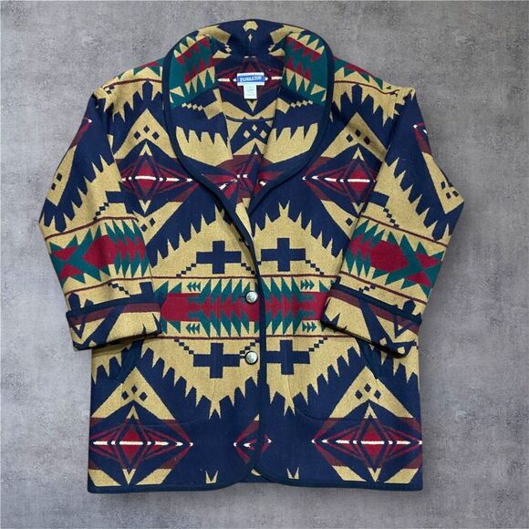Pendleton Jackets & Blazers - Pendleton Knockabouts Vintage Wool Coat Jacket Aztec Southwestern Women's L